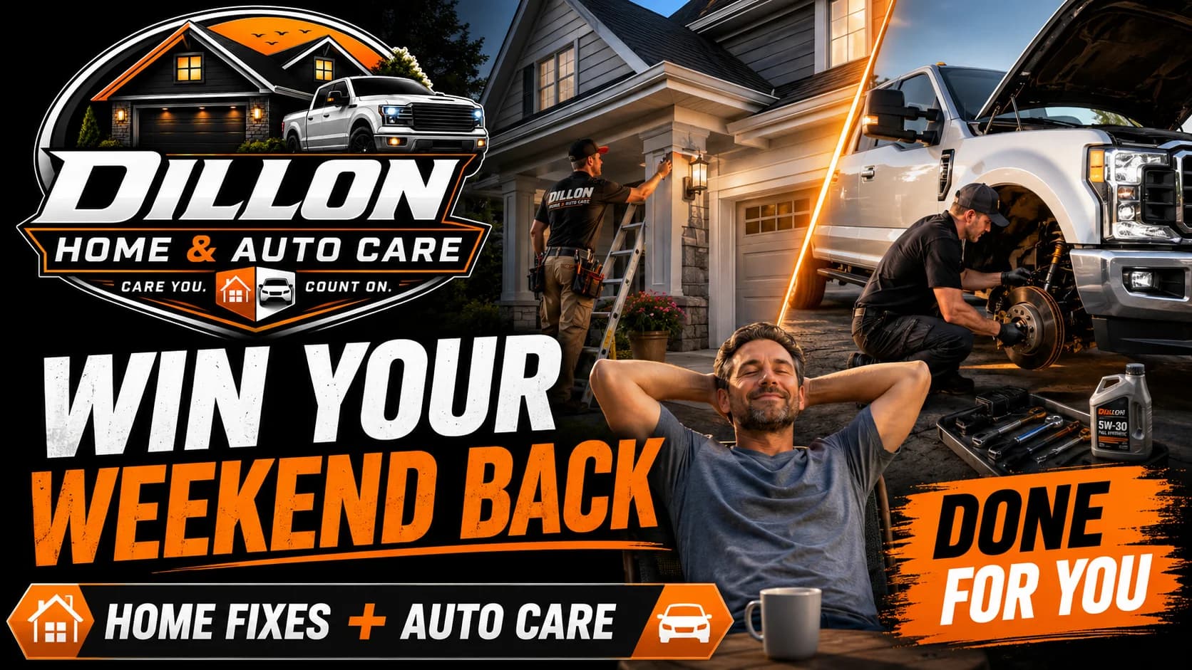 Win Your Weekend Back: Local Home Fixes and Driveway Auto Care, Done for You